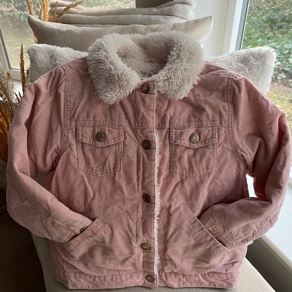 Adorable,SO Soft,Like New,Pink,Fine Corduroy Jacket Coat H&M Sz 4-5 - Picture 1 of 12